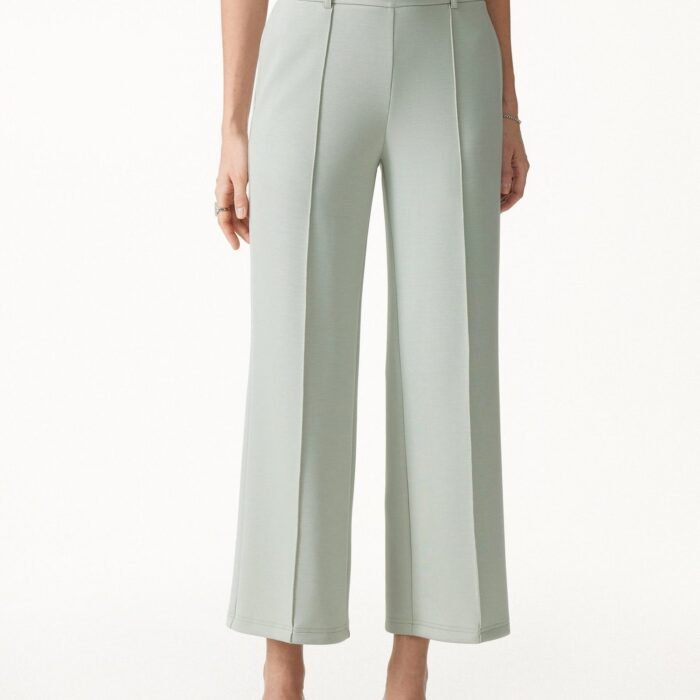 Verkürzte Lyocell-Spacer-Strickhose mit geradem Bein und Taschen