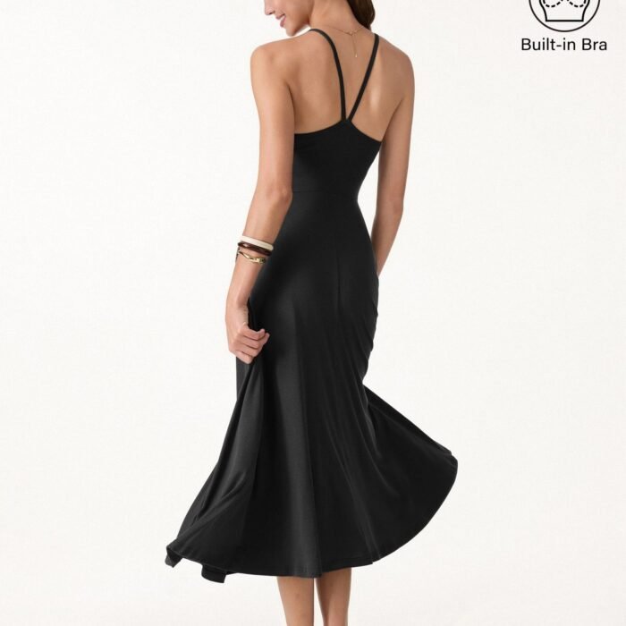 Weiches Midi-Trägerkleid mit integriertem BH