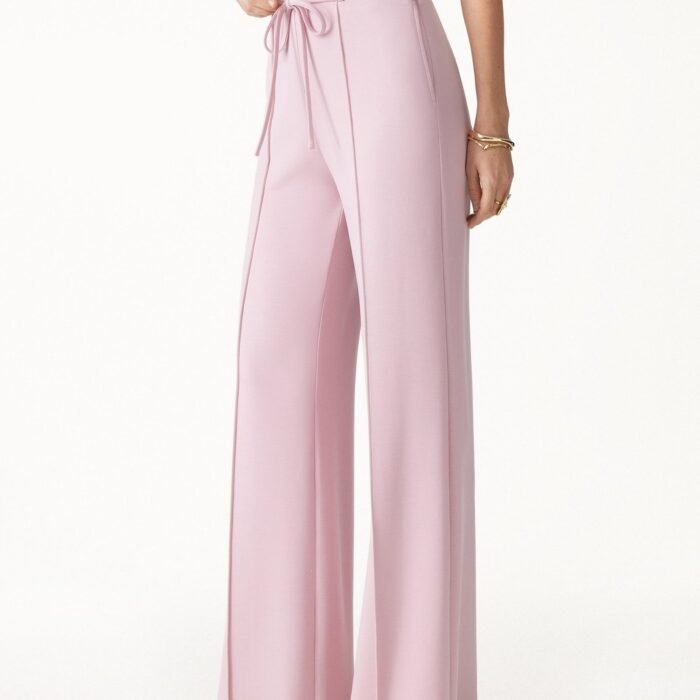 Lyocell-Spacer-Strickhose mit hohem Bund, Schlagbein und Taschen