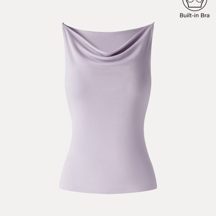 Stretch-Bra-Top mit Wasserfallausschnitt