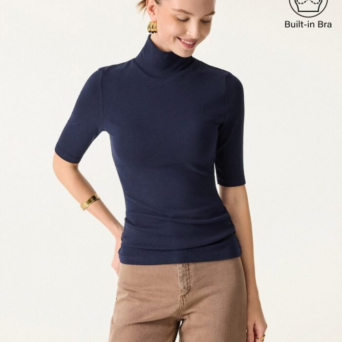 Essential Rollkragenpullover mit ellenbogenlangen Ärmeln Brami