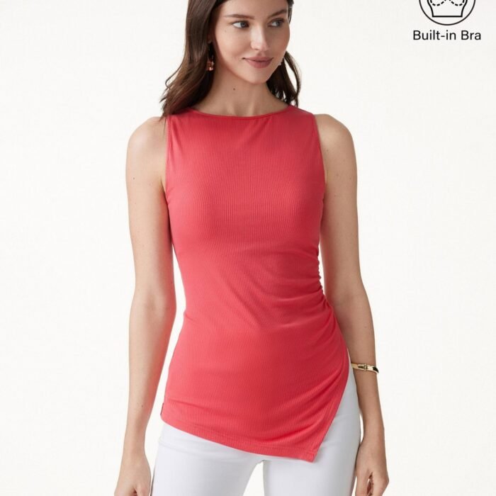 Bootshals-Bustier mit Raffungen und asymmetrischem Schnitt