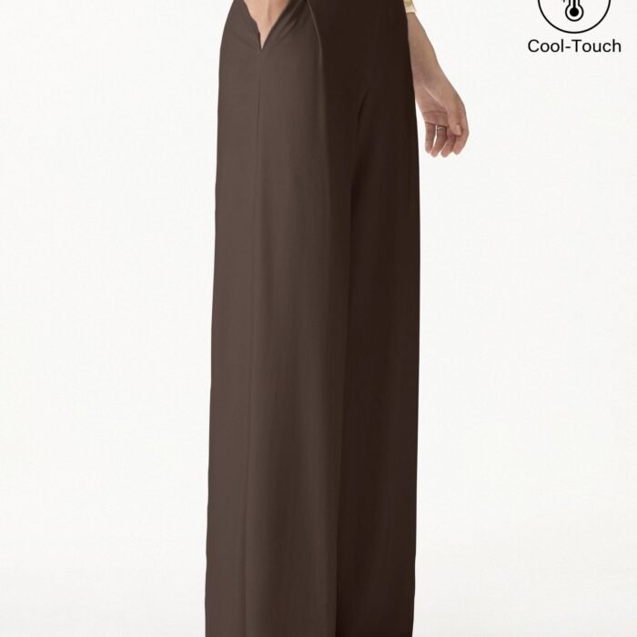 Ponte Hose mit mittelhohem Bund, weitem Bein und Taschen