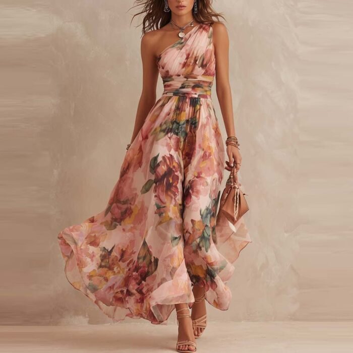 Aurora | Robe fleurie asymétrique