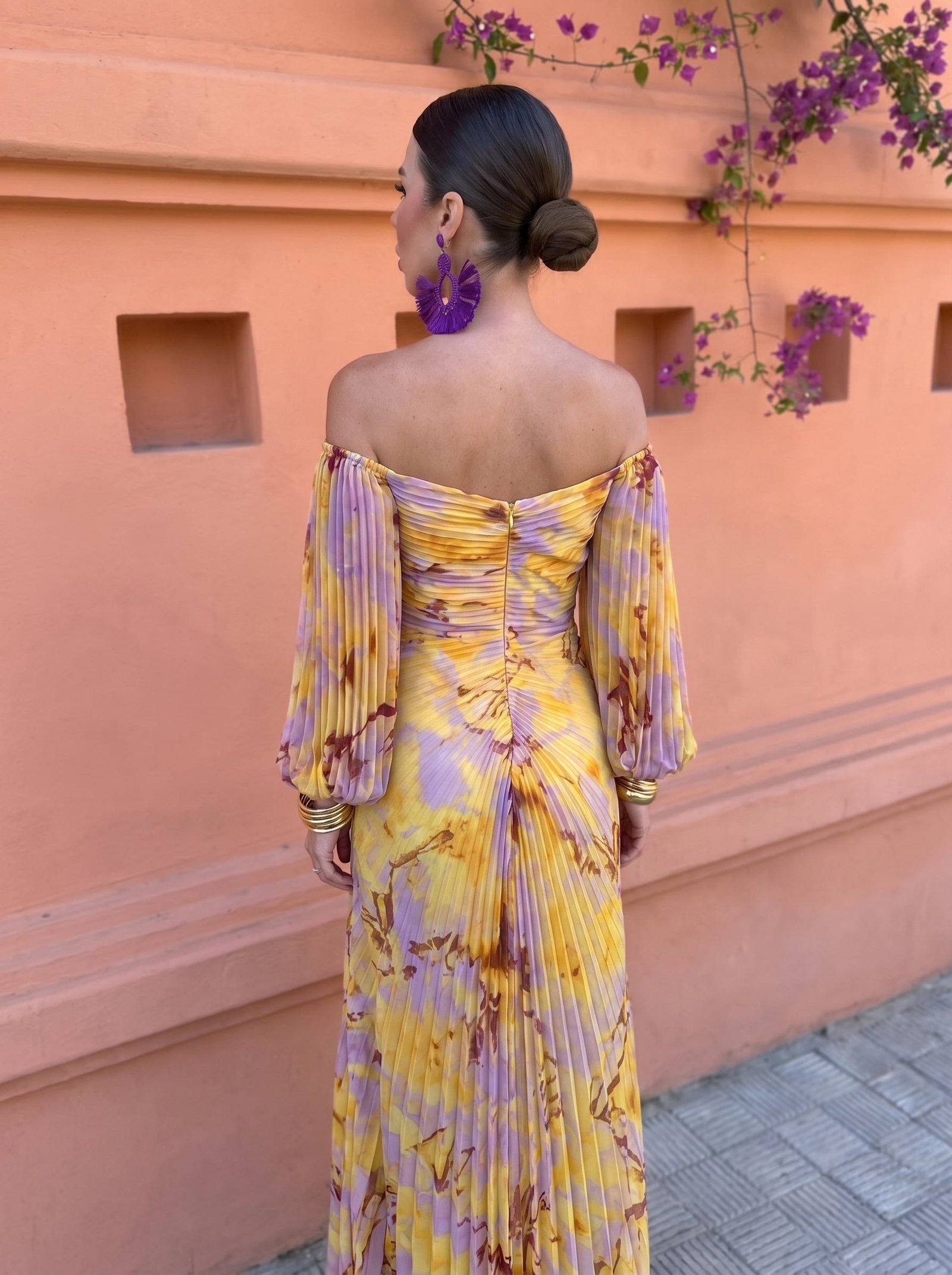 Juliette | Robe longue imprimée florale avec décolleté plongeant - Image 4